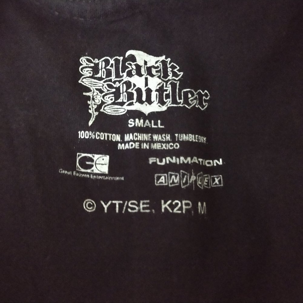 Black Butler Womens Small Black Anime Couple Short Sleeve Graphic Shirt Manga - Picture 5 of 5